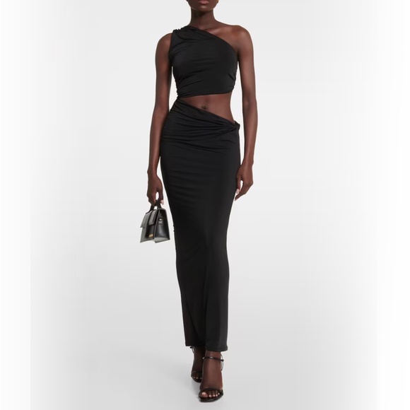 Jade Swim NWT, Black one-shoulder cutout maxi dress S - Picture 8 of 11